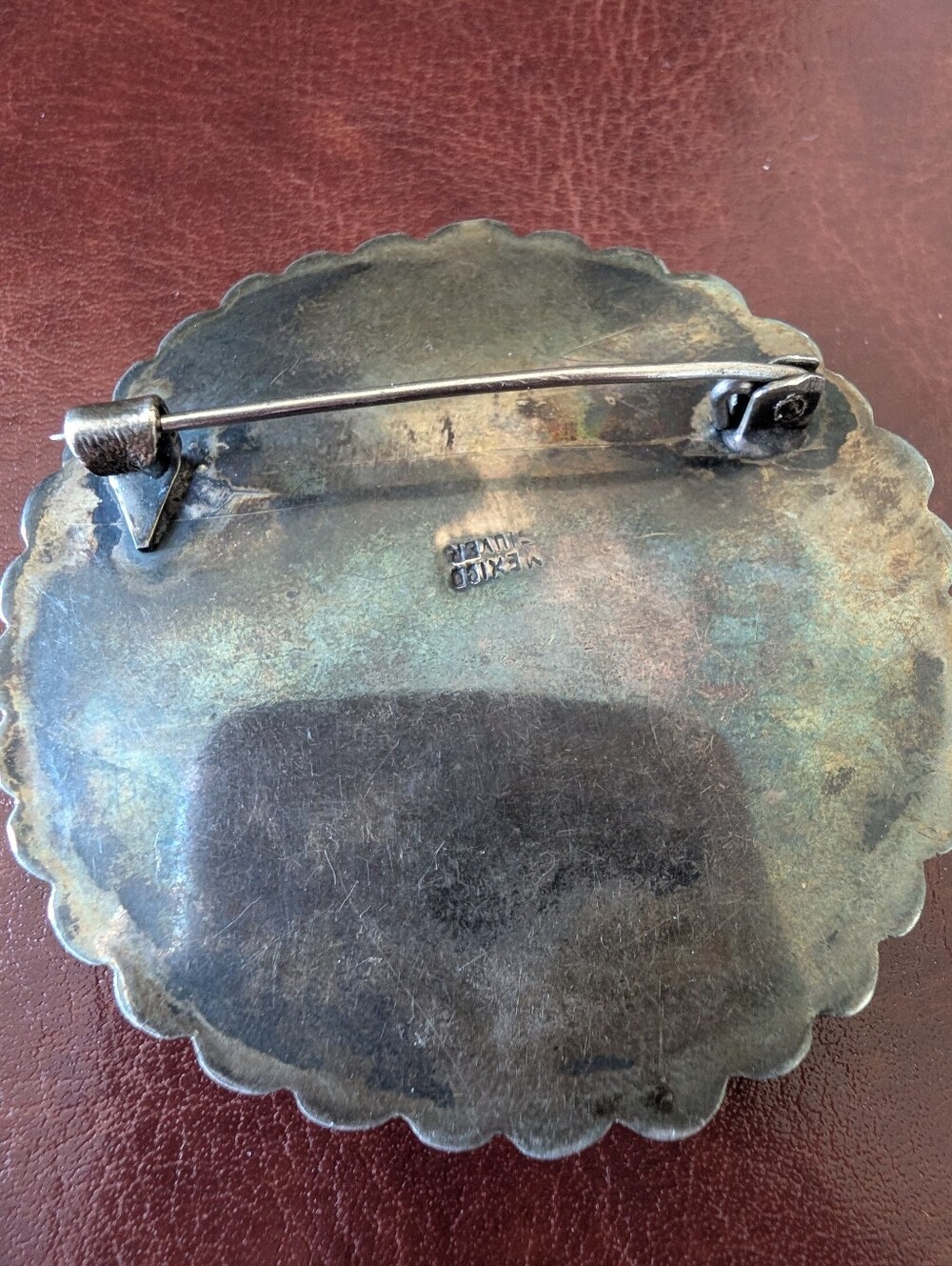 2" Vintage Mexico Silver Brooch - Picture 2 of 3
